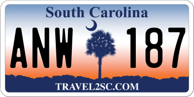 SC license plate ANW187
