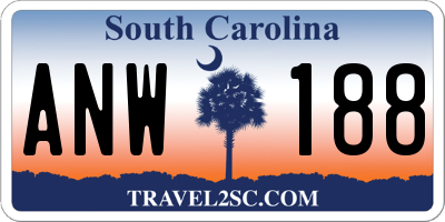 SC license plate ANW188