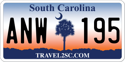 SC license plate ANW195