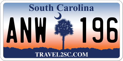 SC license plate ANW196