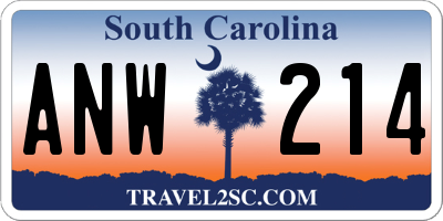 SC license plate ANW214