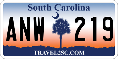 SC license plate ANW219