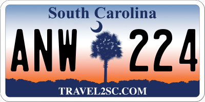 SC license plate ANW224
