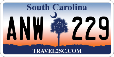 SC license plate ANW229