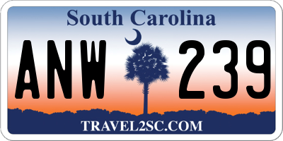 SC license plate ANW239