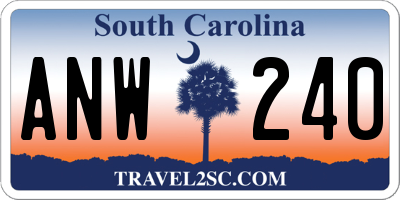 SC license plate ANW240