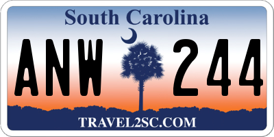 SC license plate ANW244