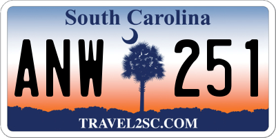 SC license plate ANW251