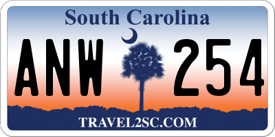 SC license plate ANW254