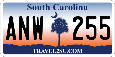 SC license plate ANW255