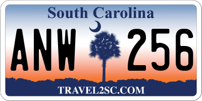 SC license plate ANW256