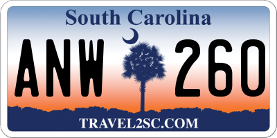 SC license plate ANW260