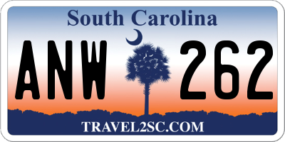 SC license plate ANW262