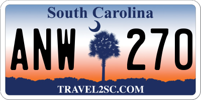 SC license plate ANW270