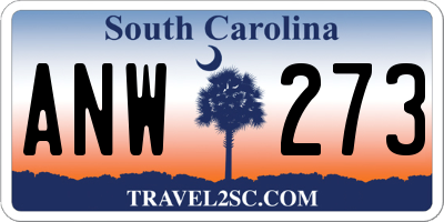 SC license plate ANW273
