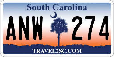 SC license plate ANW274
