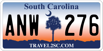 SC license plate ANW276