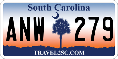 SC license plate ANW279