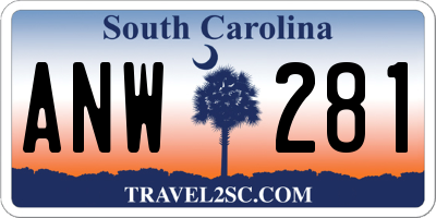 SC license plate ANW281