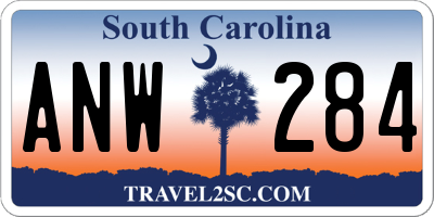 SC license plate ANW284
