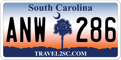 SC license plate ANW286