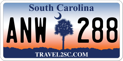 SC license plate ANW288