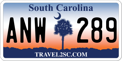 SC license plate ANW289