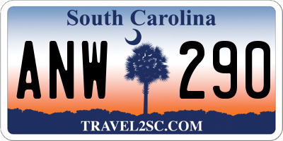 SC license plate ANW290