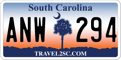SC license plate ANW294