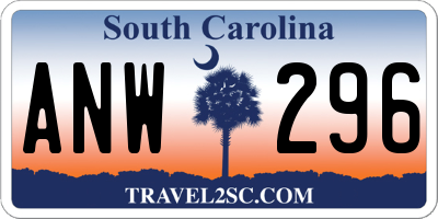 SC license plate ANW296