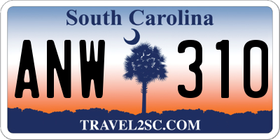 SC license plate ANW310