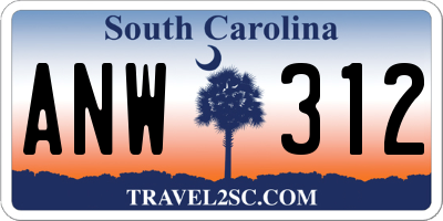 SC license plate ANW312