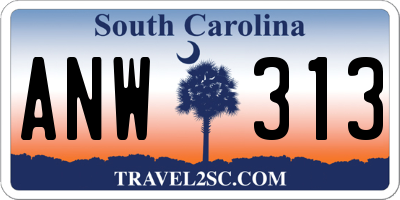 SC license plate ANW313
