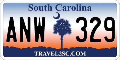 SC license plate ANW329