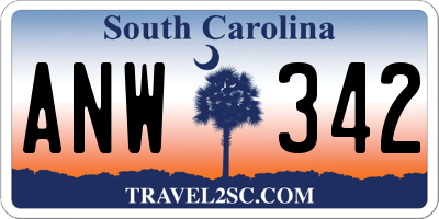 SC license plate ANW342