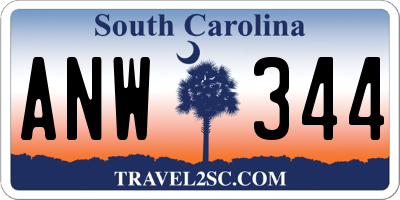SC license plate ANW344