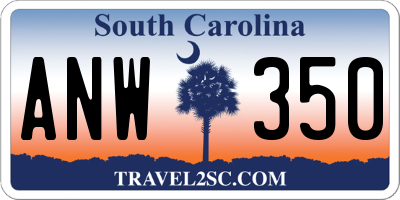 SC license plate ANW350