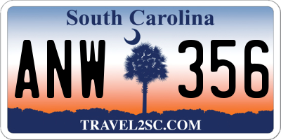 SC license plate ANW356