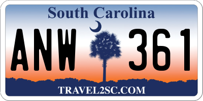SC license plate ANW361