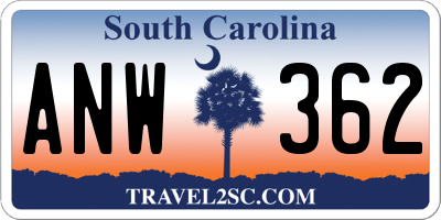 SC license plate ANW362