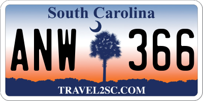 SC license plate ANW366