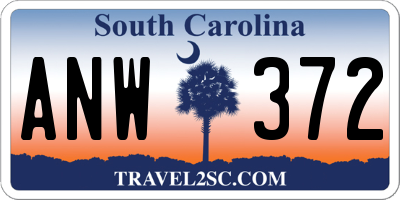 SC license plate ANW372
