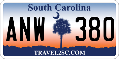 SC license plate ANW380
