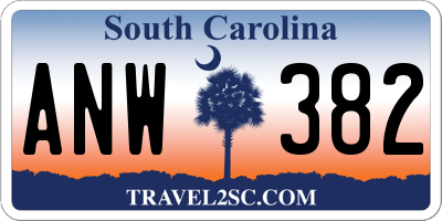 SC license plate ANW382