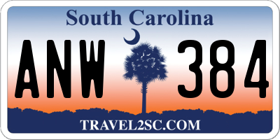 SC license plate ANW384