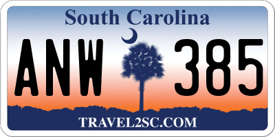 SC license plate ANW385