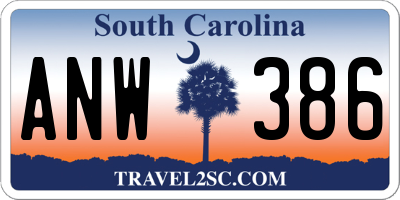 SC license plate ANW386