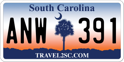 SC license plate ANW391
