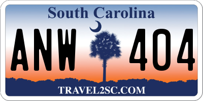 SC license plate ANW404
