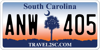 SC license plate ANW405